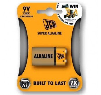 JCB SUPER alkalická baterie 6LR61/9V, blistr 1 ks