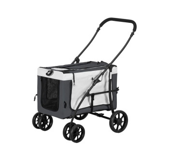 kocarek pro psy 2v1 pawhut d00 192v00gy sedy 01