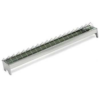 Žlabové krmítko pro slepice, drůbež CF033.20 - 13x75cm, široké otvory, pozinkované