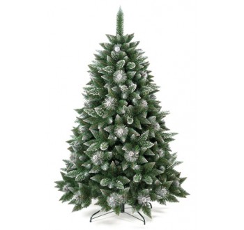 Umělá vánoční borovice s šiškami - stříbrná 100 cm