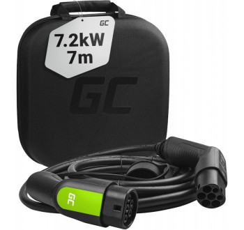 Nabíjecí kabel Typ 2 - 7,2kW - 7m, Green Cell EV10