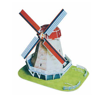 3D Puzzle skládačka Větrný mlýn z Holandska - střední