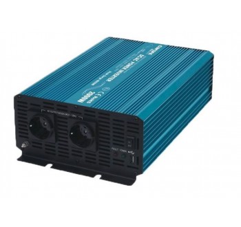 Měnič napětí Carspa P2000U-24, 24V/230V+USB, 2000W, čistá sinusovka