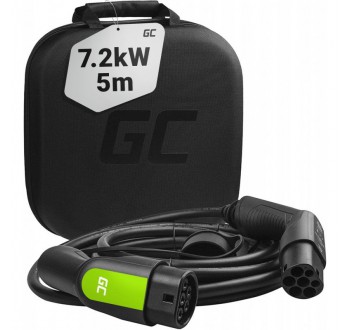 Nabíjecí kabel Typ 2 - 7,2kW - 5m, Green Cell EV09