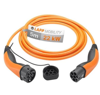 Kabel nabíjecí LAPP 61789 typ 2 22kW 32A 3 fáze 5m pro elektromobil
