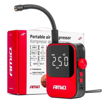 Autokompresor bezdrátová elektrická pumpa powerbanka 40W ACOMP-20 AMIO