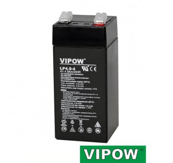 Baterie olověná 4V/4,9Ah VIPOW bezúdržbový akumulátor