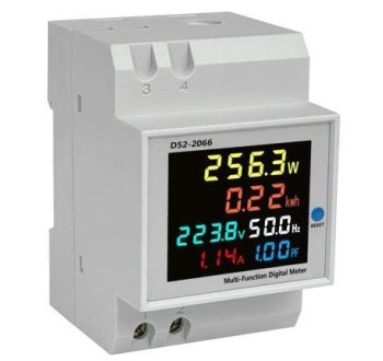 Voltmetr, ampérmetr a wattmetr na DIN lištu D52-2066 220-450VAC,100A