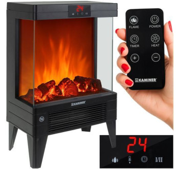 Elektrická krbová kamna s funkcí vytápění, 2000W, KAMINER
