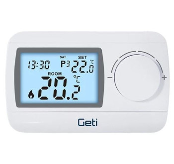 Termostat GETI GRT04 drátový programovatelný 7denní