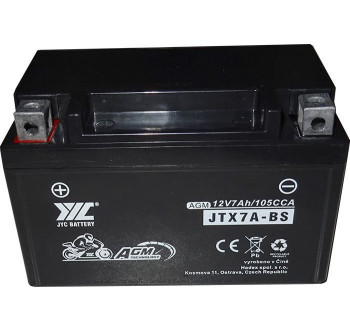 Pb akumulátor JYC JTX7A-BS AGM pro motocykly 12V/7Ah levý