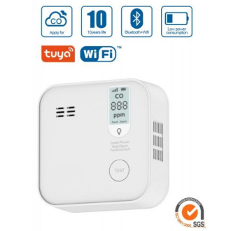 Hütermann Wifi detektor Oxidu uhelnatého (CO) TUYA Smart CO-211 s certifikací EN50291-1.