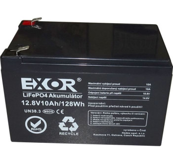 LiFePO4 akumulátor EXOR LFP 12,8V 10Ah