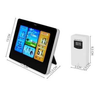 Meteorologická stanice s bezdrátovým snímačem, barevný displej