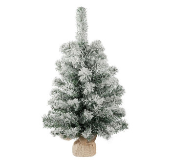 Mini stromek MagicHome Snowy, jedle v jutě, zasněžený, 60cm