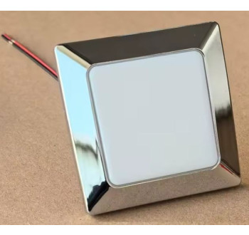 LED podhledové světlo do karavanu hranaté 12V/4W, bílá/chrom, 70x70mm