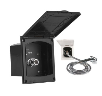 Externí dvířka se sprchou na našrobování a ovládáním - černá