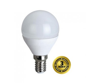 Solight LED žárovka, miniglobe, 6W, E14, 4000K, 510lm, bílé provedení