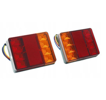 Zadní světla 3-segm. L/P na přívěs, LED obdelník, 12V