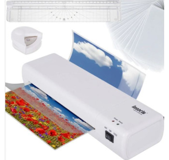 Laminovačka + 60 laminovacích fólií, bílá, Izoxis