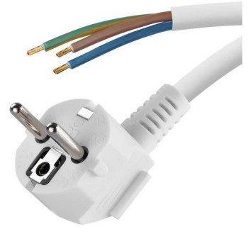 Flexo šňůra PVC 3× 1,5mm2, 2m, bílá