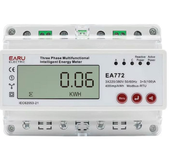 Elektroměr EA772 3 fázový na DIN lištu, multifunkční s RS485