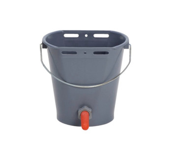 Kbelík napájecí pro telata, plastový 8L - šedý