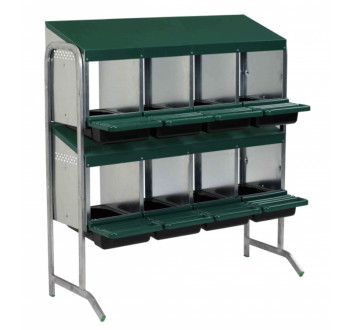 Snáškové hnízdo pro slepice se sběrným košíkem na vejce GAUN 10111 osmimístné na nožičkách