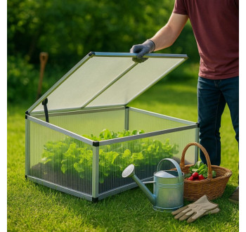 Wiltec Double Cold Frame skleník z hliníku, 100 x 120 x 40 cm