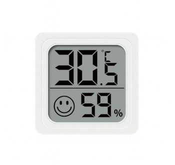 Digitální teploměr s vlhkoměrem bílý, 45x45mm