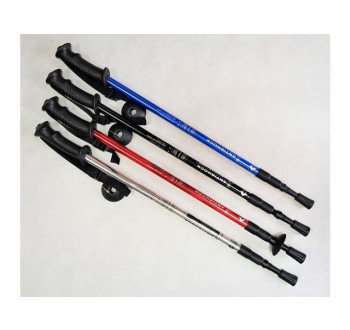 Trekingová teleskopická hole s odpružením 67 - 125cm, černé