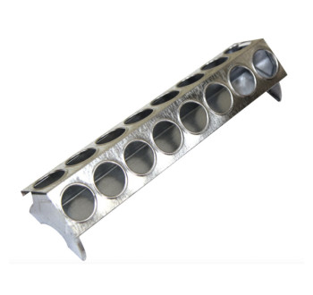 Žlabové krmítko kovové pro drůbež - 30 cm - kruhové díry