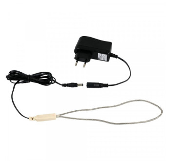 Vyhřívací topný kabel 12 V / 12W s adaptérem, nerezové opletení