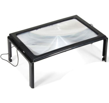 Čtecí lupa A4 v rámečku s LED světlem, pracovní lupa MG275205