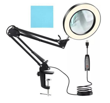 Stolní lupa, 32 LED, USB, černá, Izoxis 23893