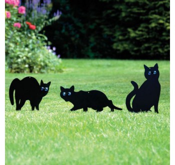 Hutterman Atrapy koček z černého kovu s blyštivýma očima
