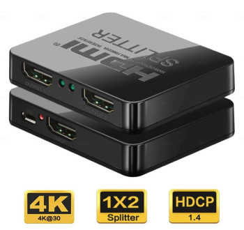 Rozbočovač HDMI 1x IN, 2x OUT, 4k, full HD, 3D, s napájením z USB