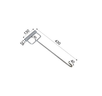 Hák manipulační s trubkou, nerez 8x430 mm