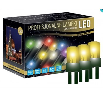 LED osvětlení venkovní - klasická, žlutá, 10 m