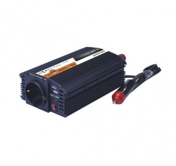 Solight invertor 12V, USB 500mA, kovový, černý, max. zatížení: 300W