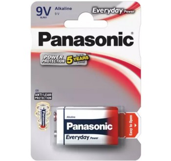 Baterie 6F22 (9V) alkalická PANASONIC Everyday Power 6LR61 1BP