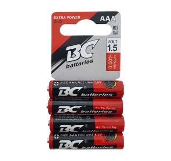 BC batteries Extra power zinkochloridová mikrotužková AAA baterie 1,5V R03 (cena za 1 kus)