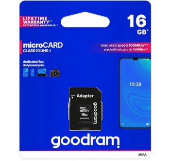 Karta paměťová GOODRAM micro SD 16 GB s adaptérem