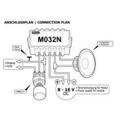 Kemo M032N mono zesilovač hotový modul 6 V/DC, 9 V/DC, 12 V/DC, 16 V/DC 12 W 4 Ω