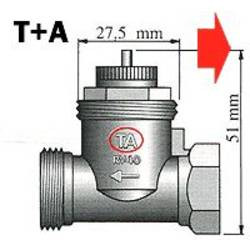 mosazný adaptér termostatického ventilu TA 700102 vhodný pro topné těleso TA, M28 x 1,5