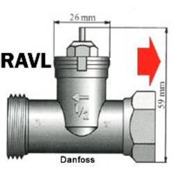 mosazný adaptér termostatického ventilu Danfoss RAVL 700099 vhodný pro topné těleso Danfoss RAVL, 25,5 mm se 4 vroubky