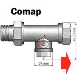 mosazný adaptér termostatického ventilu Comap 700103 vhodný pro topné těleso Comap, M28 x 1,5