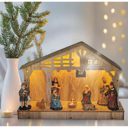 Dekorace vánoční SOLIGHT 1V259 dřevěný betlém