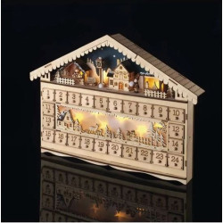 Dekorace vánoční EMOS DCWW01 dřevěná - LED adventní kalendář, 40x50 cm