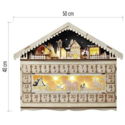 Dekorace vánoční EMOS DCWW01 dřevěná - LED adventní kalendář, 40x50 cm
